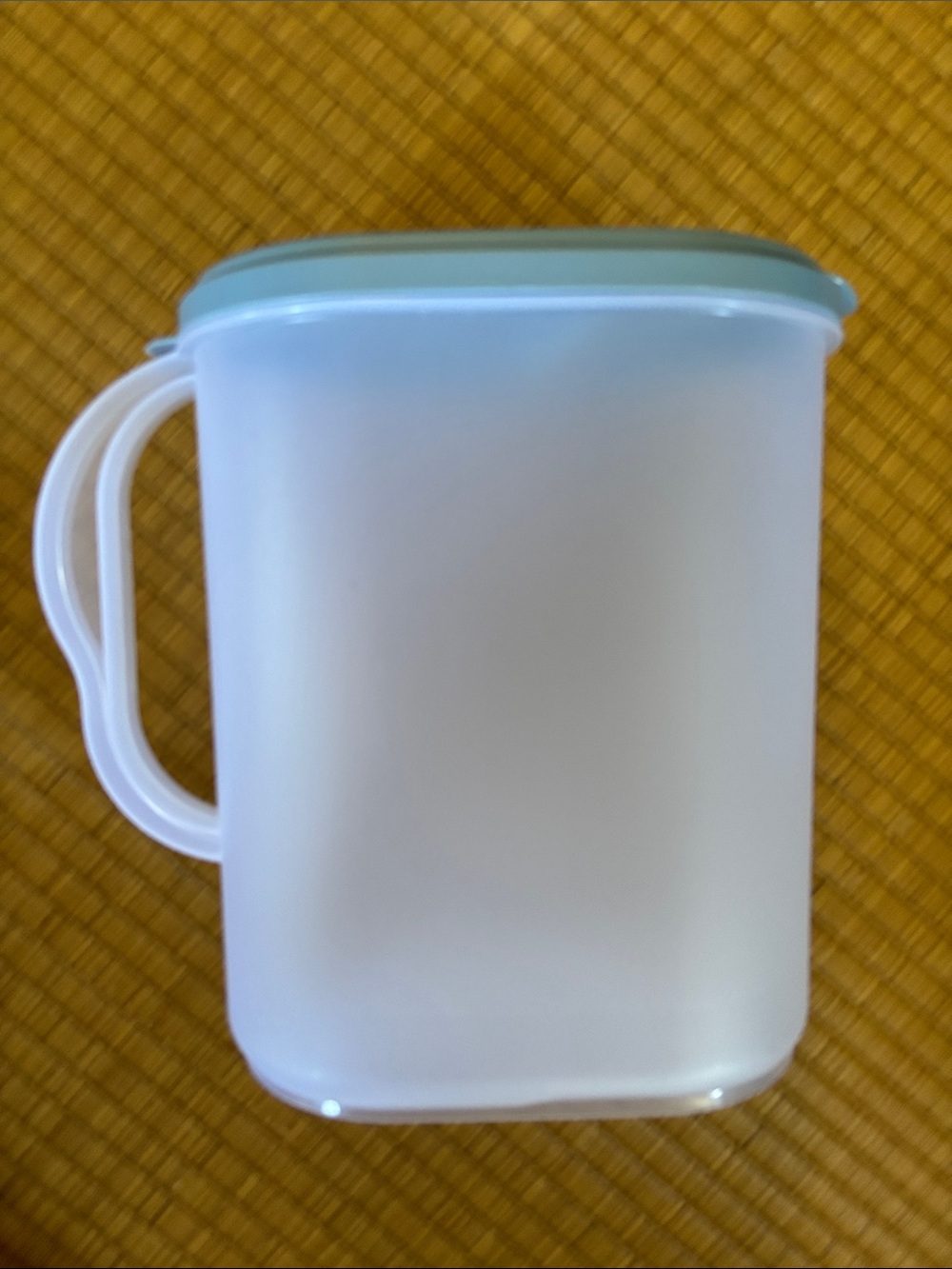 Plastic Kitchen Storage Container with Handle - Light Blue Lid- 1 gallon